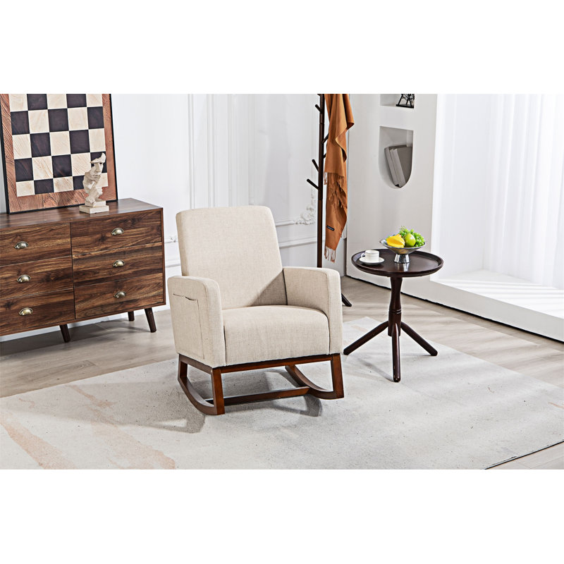 Fauteuil d'appoint rembourré, Lin kaki