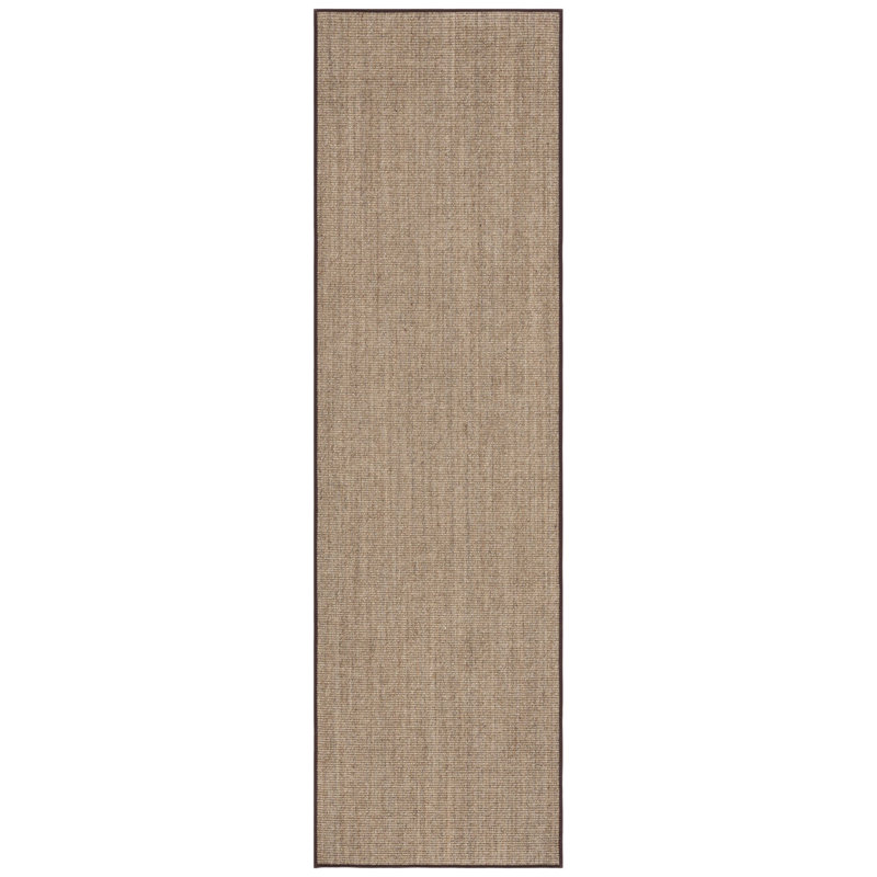 Tapis brun uni en sisal / jute Martha Stewart, Tapis de couloir 2 pi 3 po x 8 pi