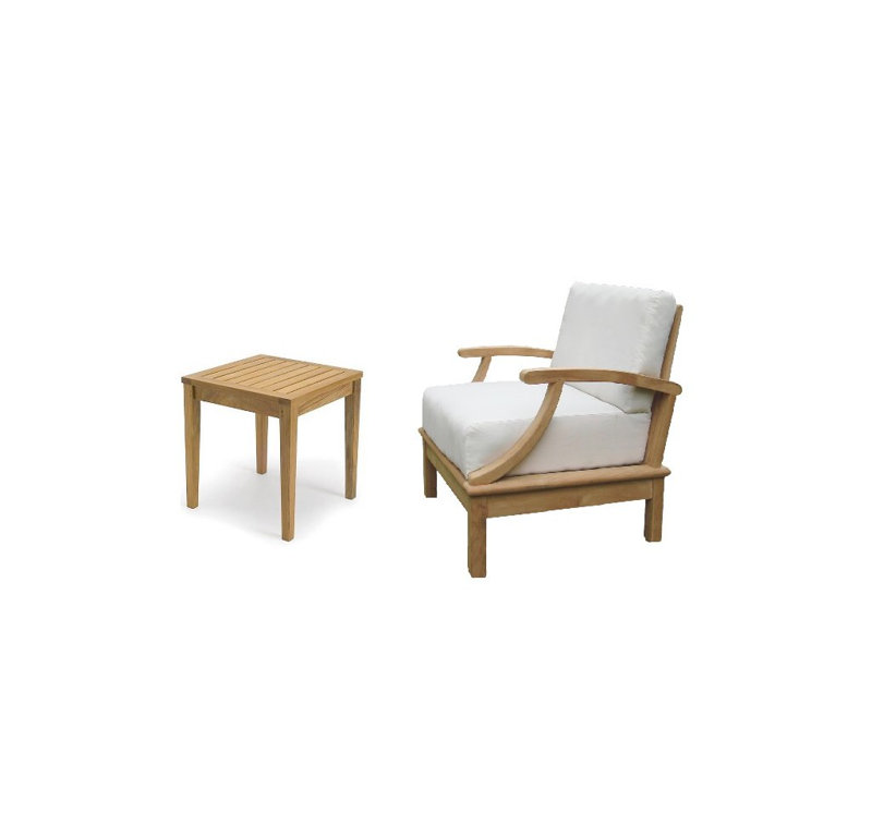 Chaise de patio avec coussins Sunbrella