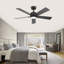 Ventilateur de plafond intelligent à 5 pales avec éclairage intégré, conception intérieure moderne pour le salon, la chambre à coucher et la salle à manger-732454201-732454203