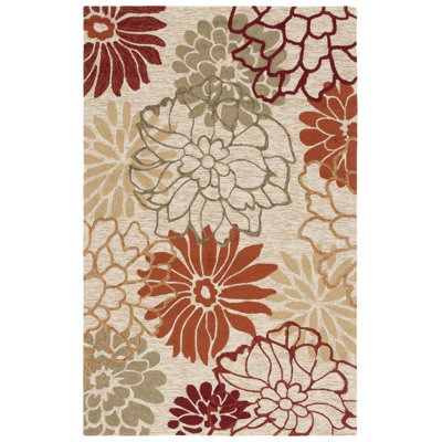 Tapis intérieur / extérieur beige / vert crocheté à la main Aldford