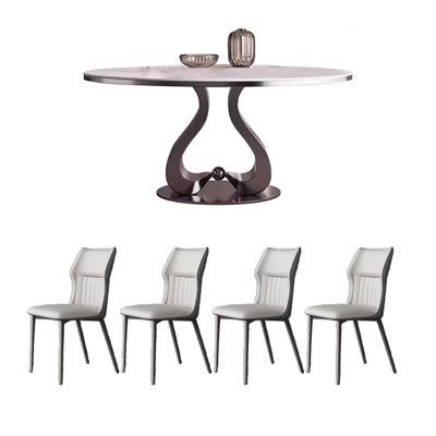 Table et chaise ronde moderne et simple de luxe