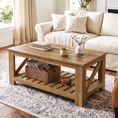 Farmhouse Coffee Table with Lower Shelf