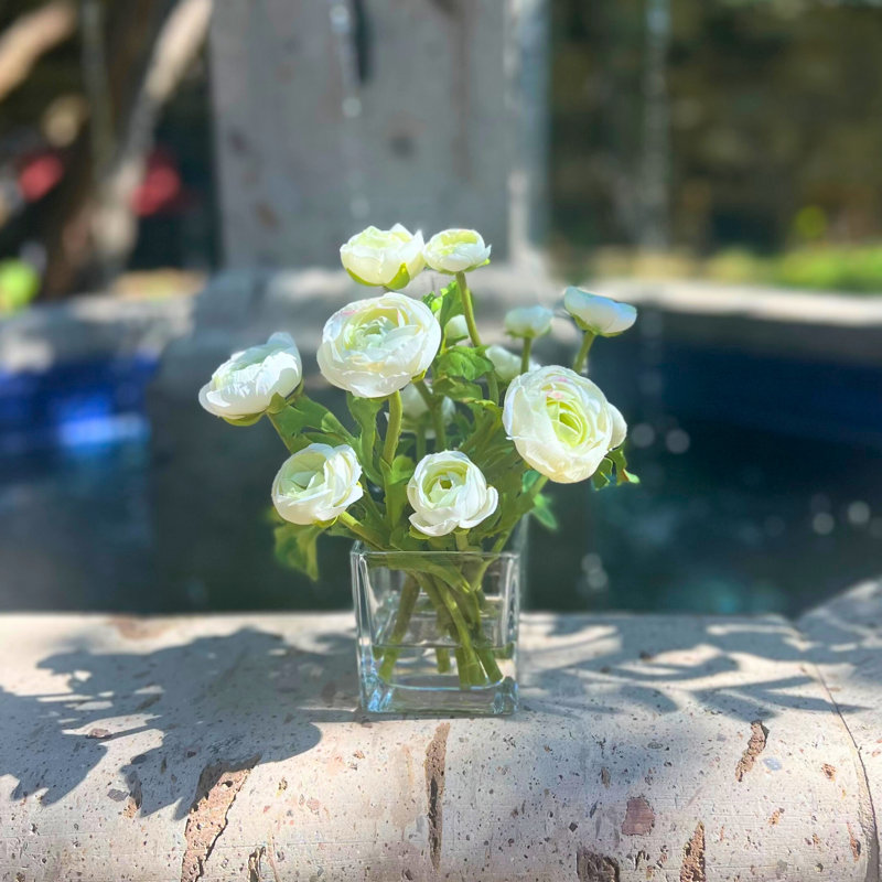 Silk Ranunculus Arrangement in Vase