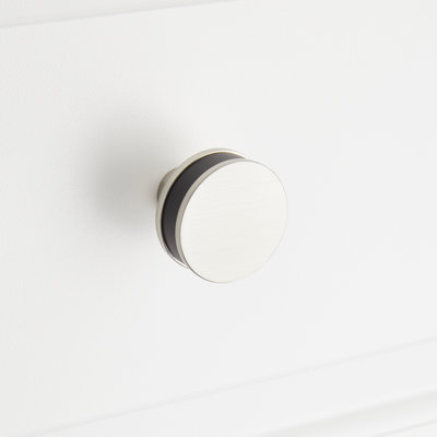 Poignée d'armoire ronde Lazzara cuir noir
