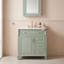 Meuble-lavabo autoportant avec lavabo en céramique, tiroir escamotable, tablette réglable et rangement pour porte-133424481