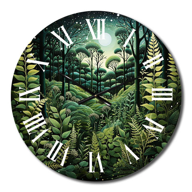 Ferns Plant Enchanted Forest II - Horloge murale florale, Moyenne