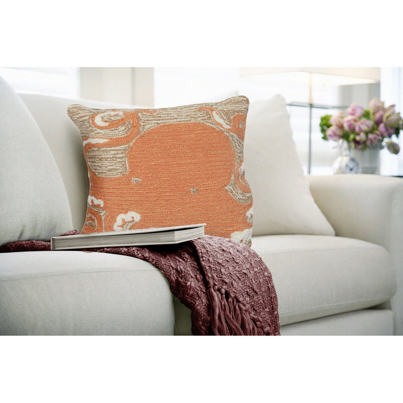  Outdoor Square Pillow Cover & Insert, Orange
