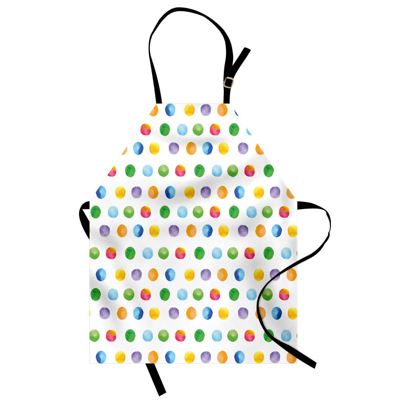 Multicolore East Urban Home, tablier abstrait unisexe, gros pois colorés, taille adulte