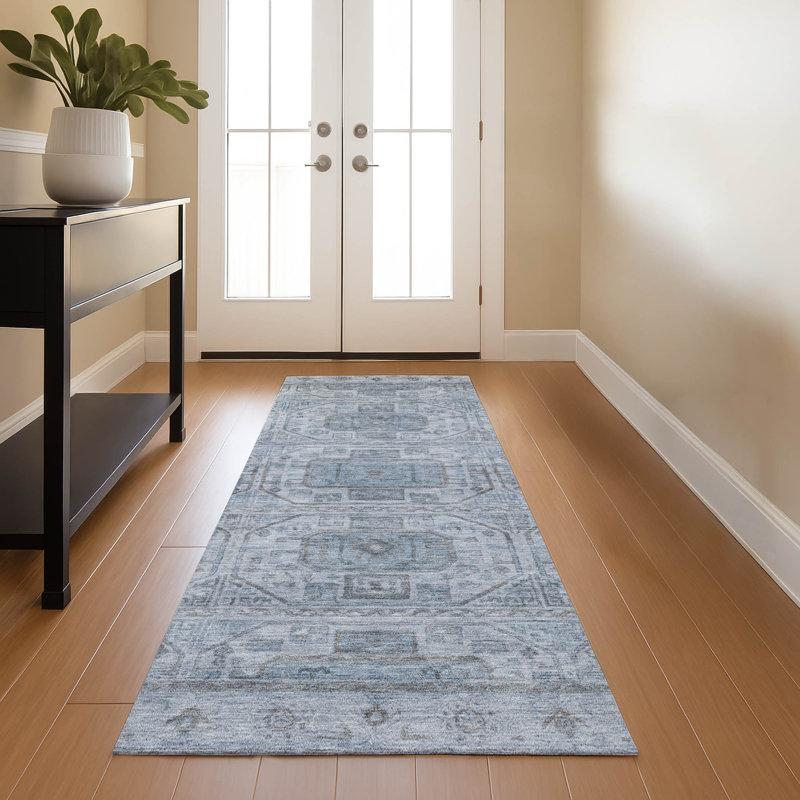 Premium Machine Washable Tara AMF1919 Border Rug, Runner 2'3" x 7'6"