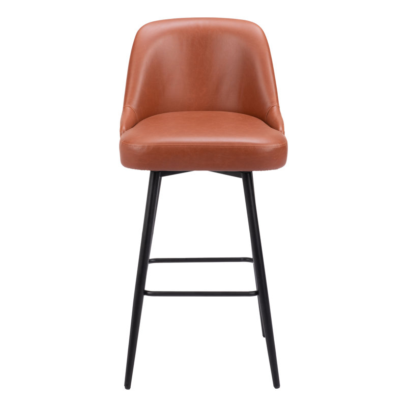 Tabouret pivotant Zack Keppel, Brun / noir, Siège d'une hauteur de 30,3 po