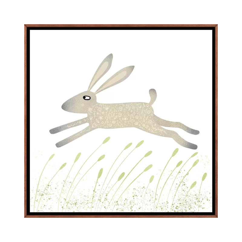 «Hare» par Nic Squirrell - impression d'art graphique, Toile classique avec cadre brun, H 18 po x l 18 po x 1,5 po