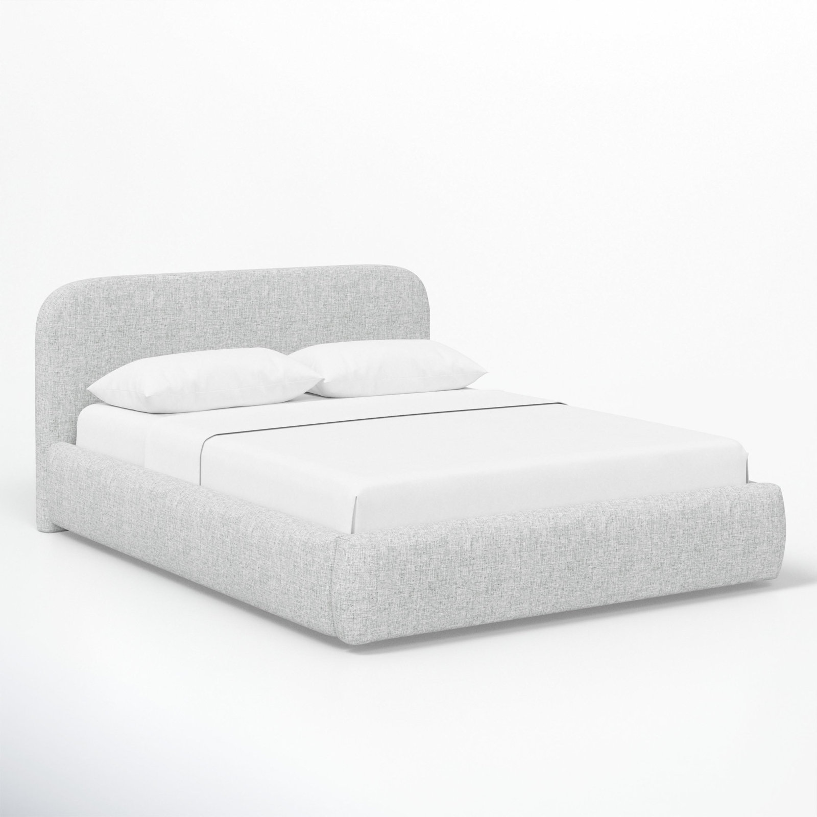 Cleophus Low Platform Bed, California King, Gray