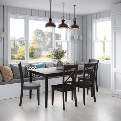 Iyad 5-piece Solid Wood Dining Set With Cross-back Chairs - Espresso