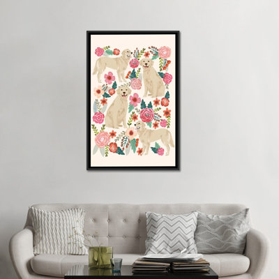 " Golden Retriever Floral Collage " by Pet Friendly