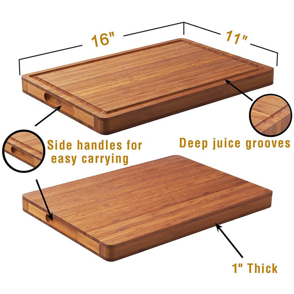 Bassetts Extra Large Bamboo Cutting Boards, (Set Of 3) Chopping Boards With  Juice Groove Bamboo Wood Cutting Board Set Butcher Block