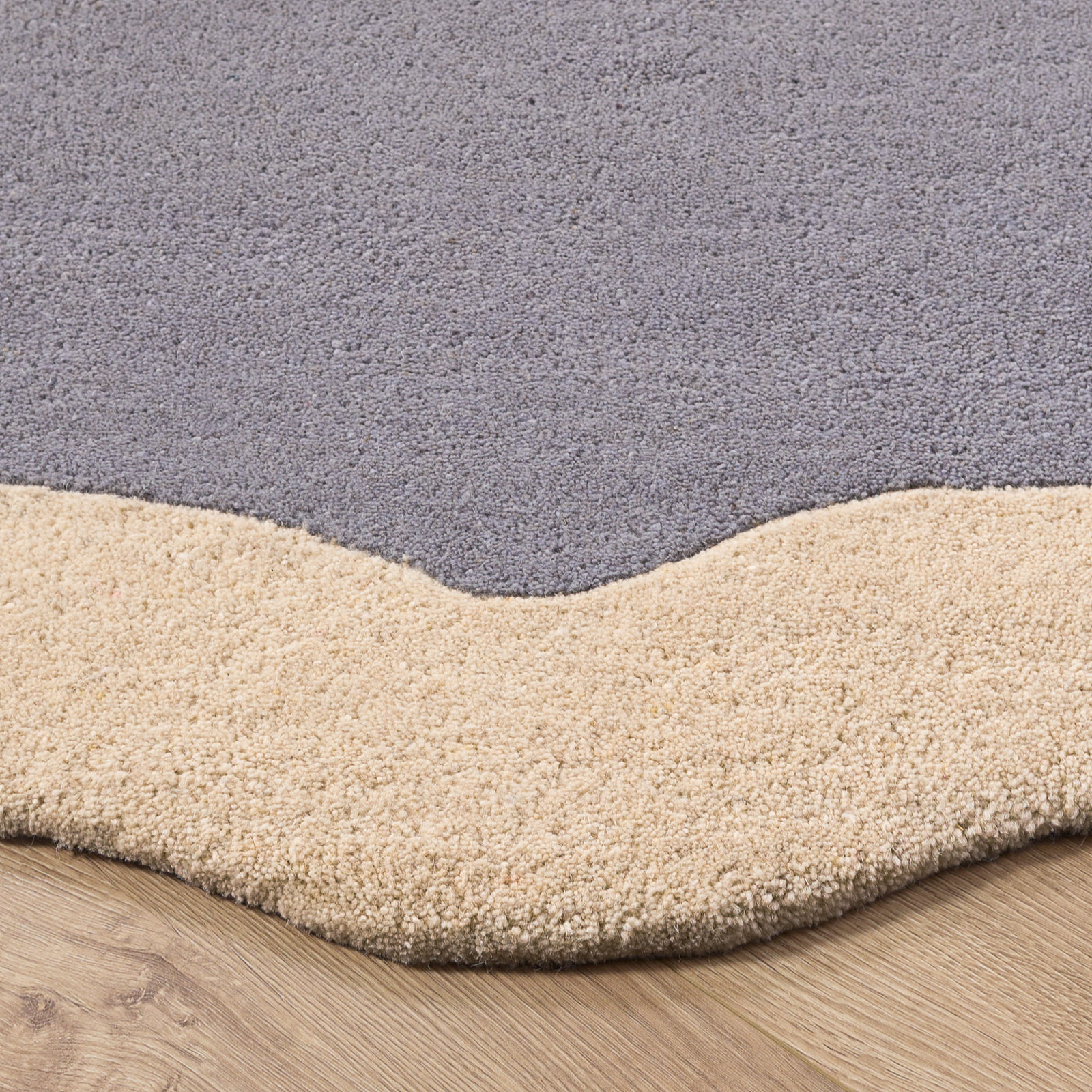 Metro 435 Hand Tufted Wool Pile Solid Color Rug, Round 6'