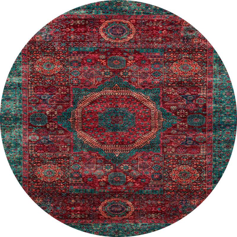 Tapis abstrait 100% lavable à la machine 2358 ABS2358, Rond 4 pi