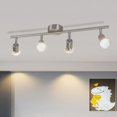 LED Ceiling Spotlight Swiveling GU10 4 Flame Ceiling Spots Industrial Living Room