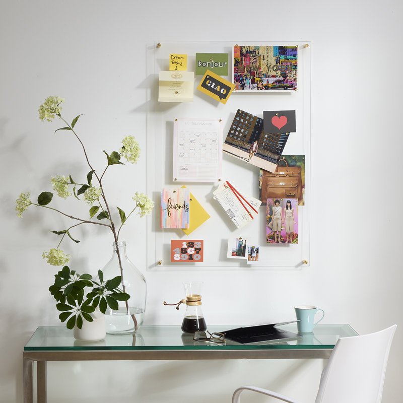 Easy Change Memo Board + Magnets, Gold, 21" x 27"