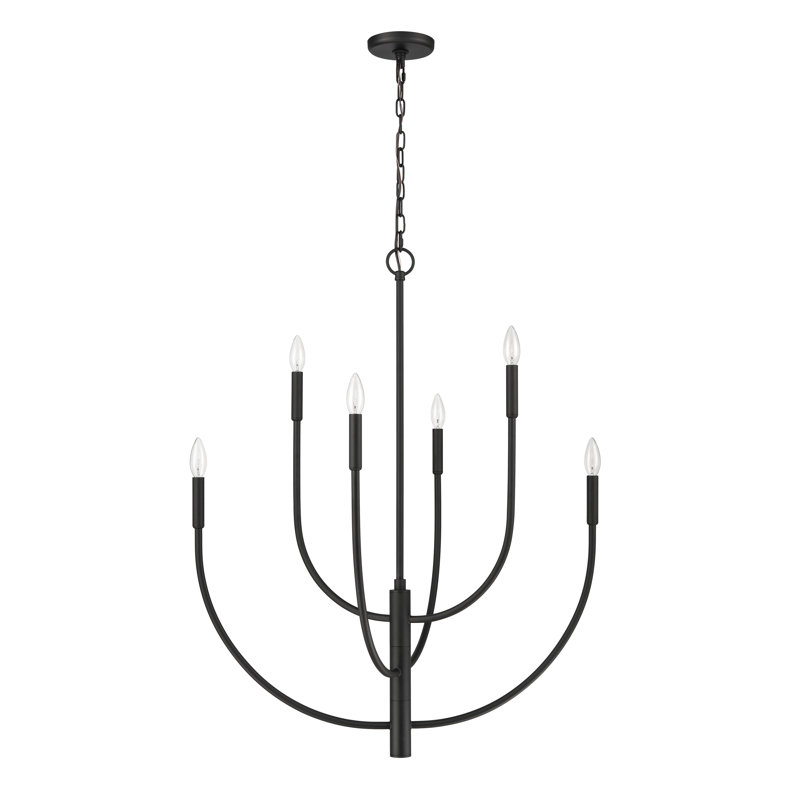 Lustre à 6 lumières de 30 po de largeur - gris anthracite Continuance