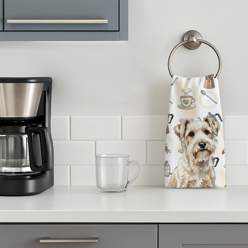 Sealyham Terrier Coffee Bar Kitchen Towel, Sealyham Terrier