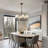 27Inch  Farmhouse Chandelier With Fabric Shade Metal Ceiling Lighting Fixture-2133266892