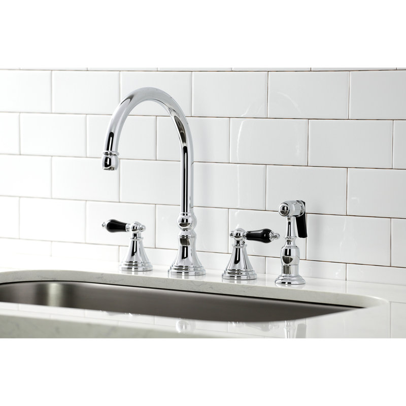 Robinet de cuisine à poignée double large Duchess, Chrome poli
