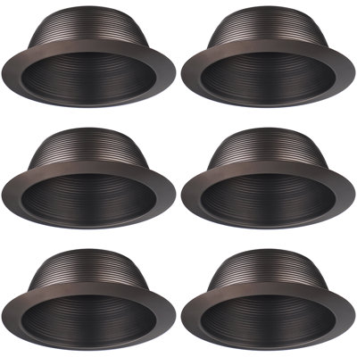 6" Baffle Recessed Trim, Round Metal Step Baffle With Iron Ring
