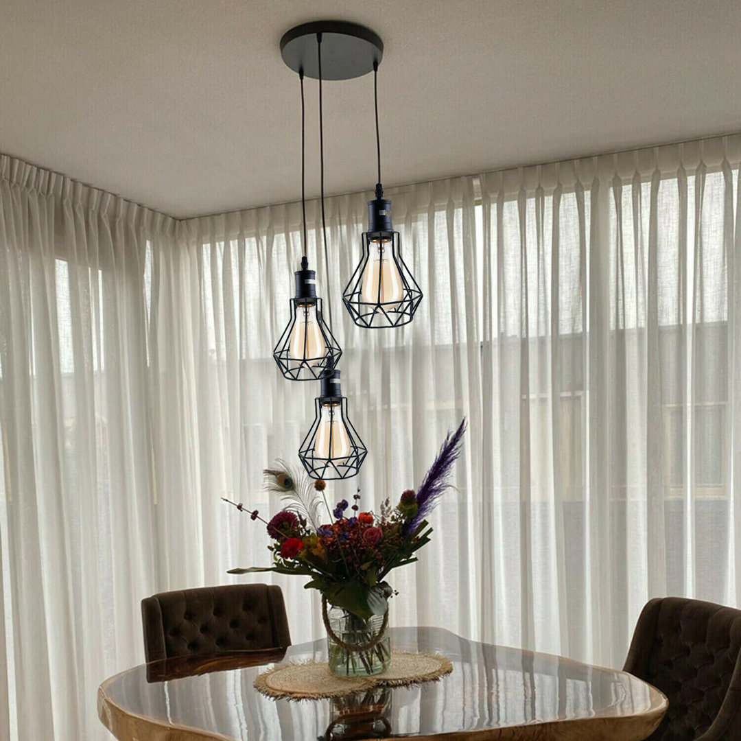 Hospers 3 - Light Black Cluster Pendant