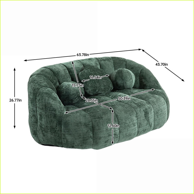 Fauteuil à billes Lazy Enfants - intérieur / extérieur, mousse haute densité | Chenille émeraude