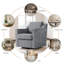 Upholstered Chenille Swivel Armchair-665445166