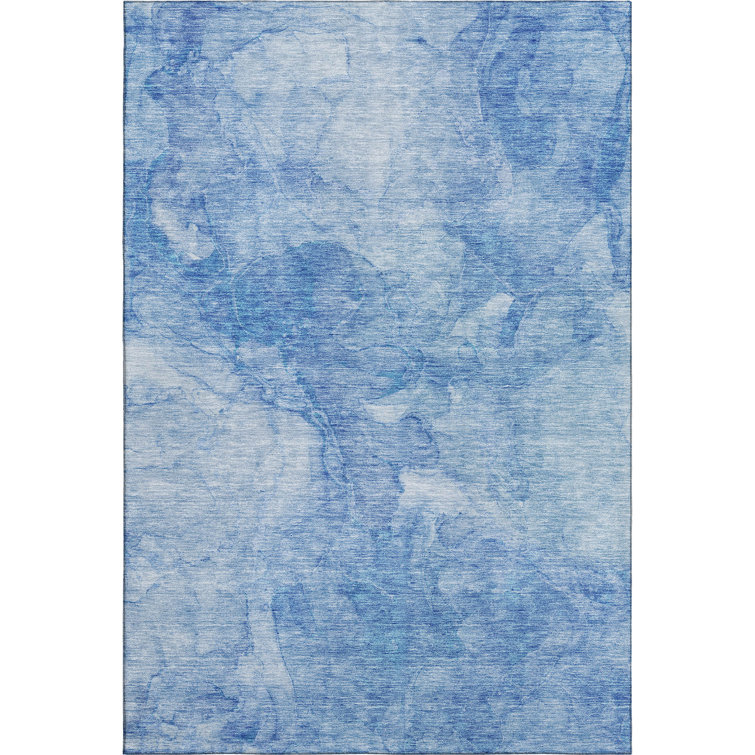 Premium Machine Washable Prisco Blue Rug
