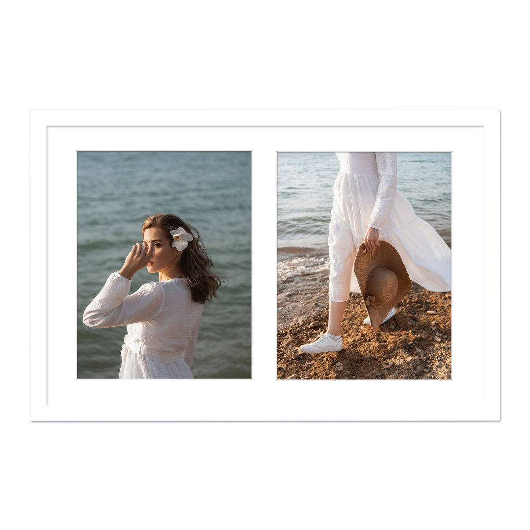 Bendik White Wood Picture Frame Displaying 8x10 Photos Ebern Designs