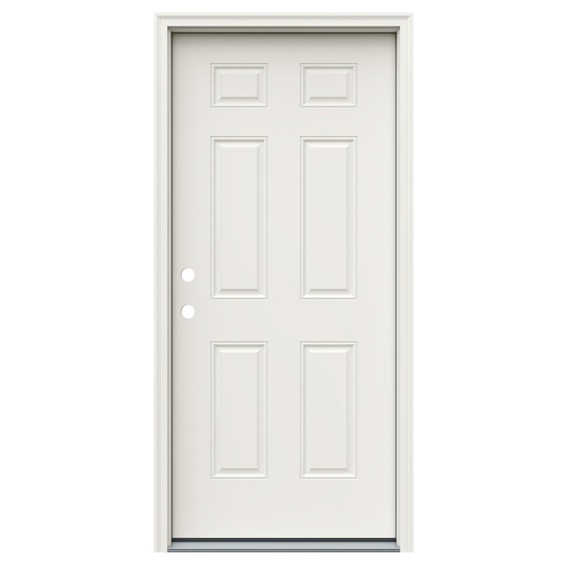 Porte avant pré-suspendue en acier apprêté classique à 6 panneaux avec cadre 6-9 / 16 po, L 35,5 po x H 81,75 po, Oui