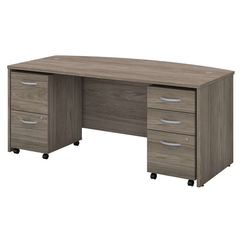 Studio C Configurable Desk Shell Office Set, 30" H x 71" W x 35.43" D, Modern Hickory