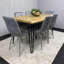 Wooden Dining Table and 6 Velvet Chairs - Stylish Dining Room Furniture-1758967069-1765179400