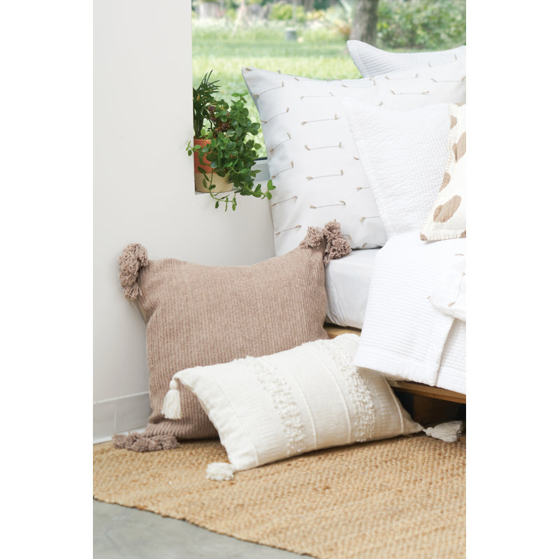 Barton Embroidered Cotton Blend Throw Pillow