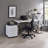 Tennos Writing Desk, White & Chrome Finish