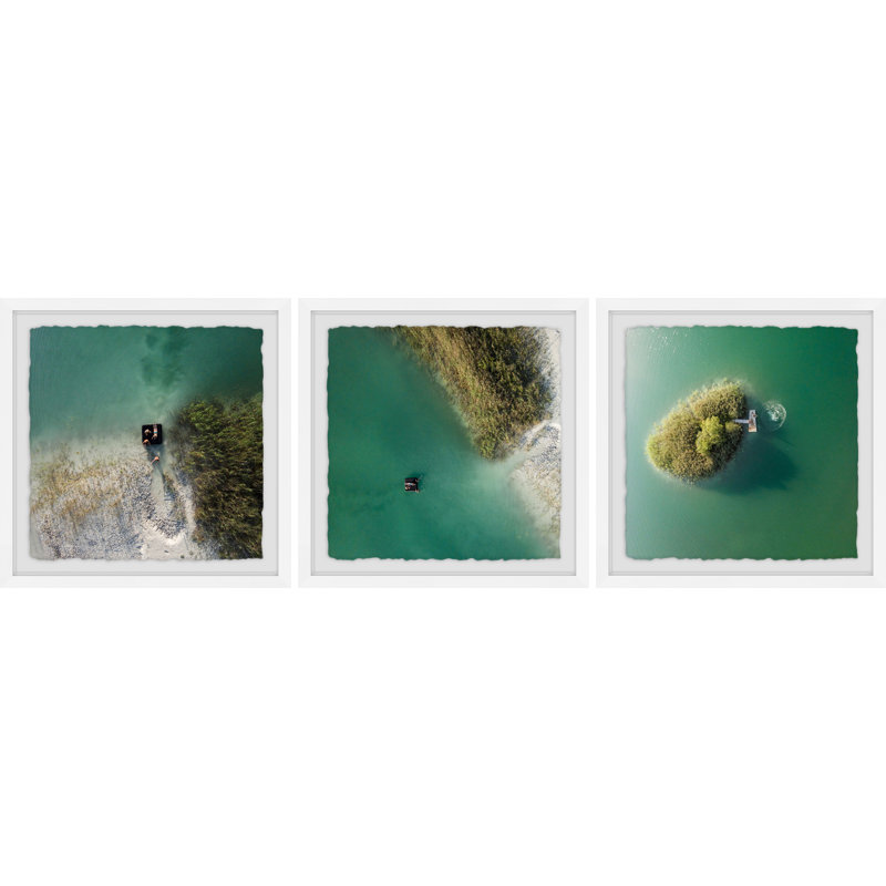 Calm Waters Triptych - ensemble de 3 reproductions de photos encadrées, H 32 po x l 32 po x P 1,5 po