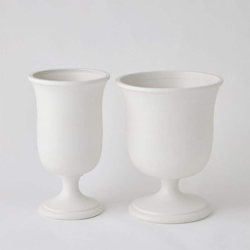 Villa Chalice Vase-Matte White-Sm, 19.75" H x 15.75" W x 15.75" D