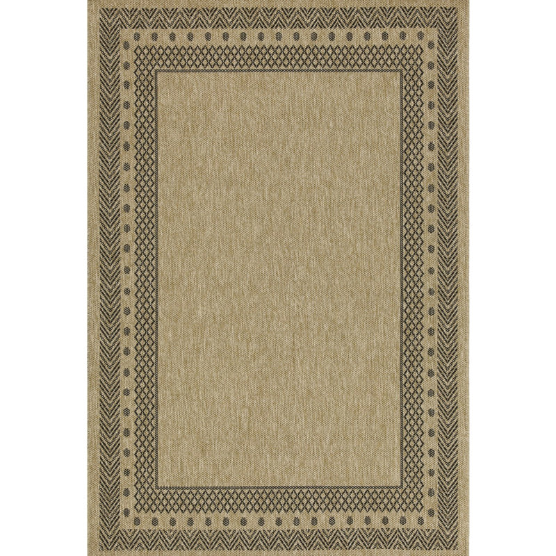 Revêtement de sol intérieur / extérieur Earth Collection - 2 pi 7 po Tapis pour animaux et espaces en polypropylène noir naturel X 3 x 2,7 pi 7,3 pi naturel + noir