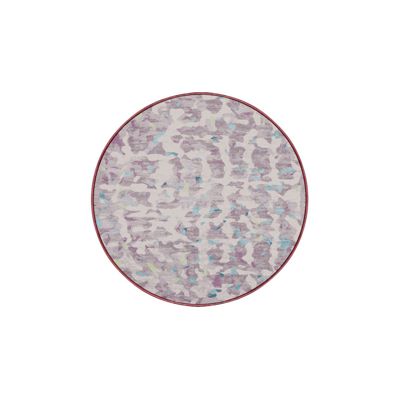 Machine Washable Beige Area Rug, Round 5'