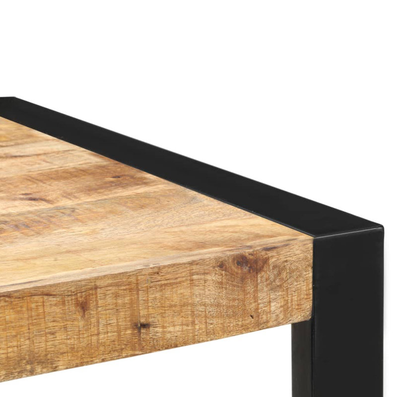 Bar Table Kitchen Dining Room Pub Table Bistro Table Solid Mango Wood, 43.3"H x 68.9"L x 35.4"W, Light Brown