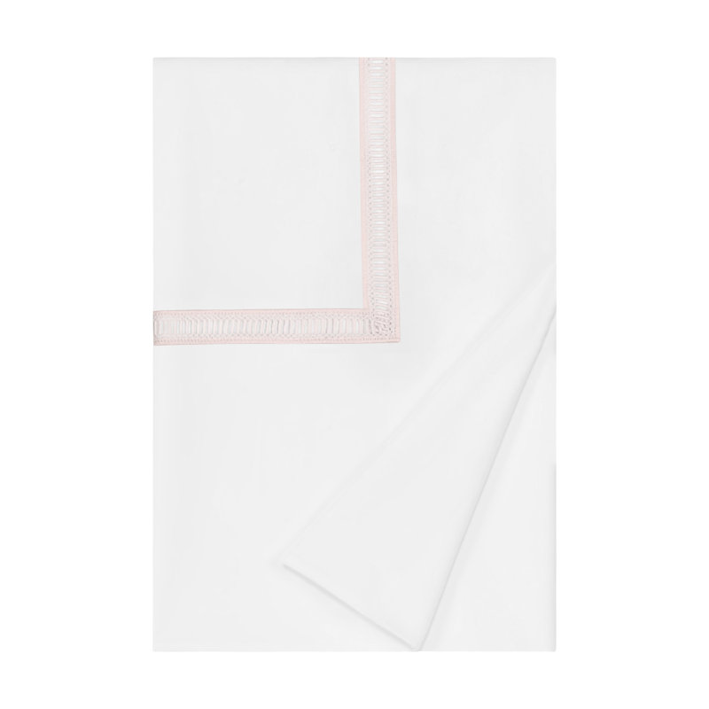 Doric Duvet Cover, White/Pink, King Duvet Cover