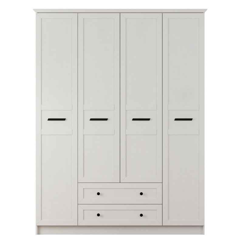 DAISY 4 Door 2 Drawer Wardrobe, 210cm H x 140cm W x 52cm D