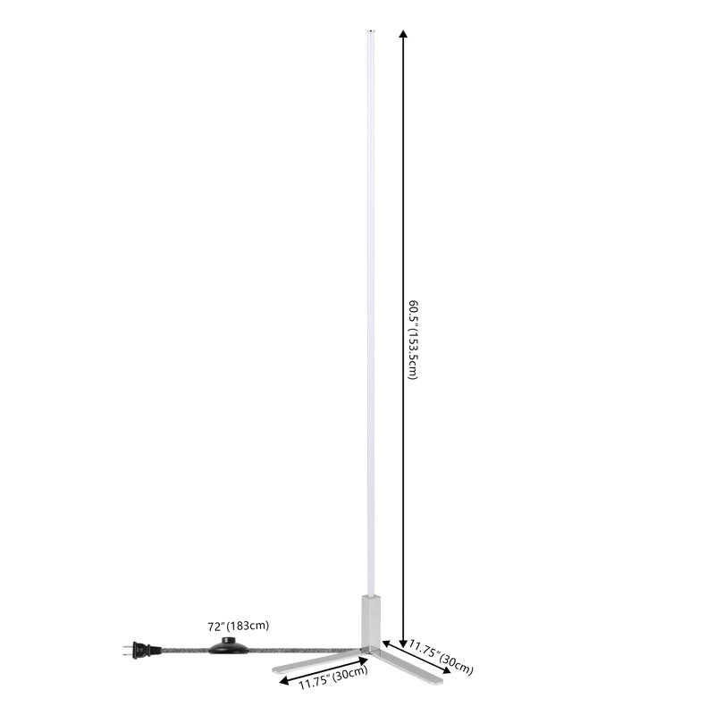 Potts 60.5'' LED Novelty Floor Lamp, Chrome
