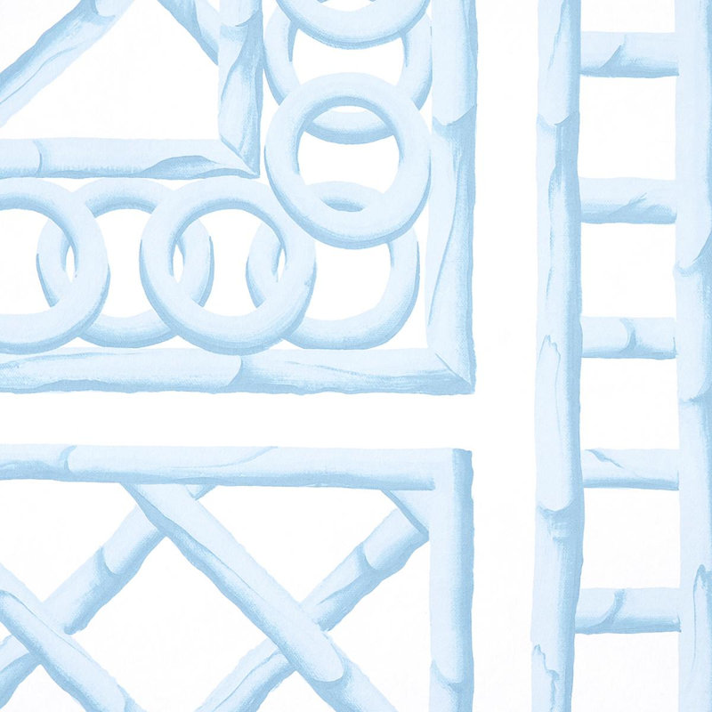 Schumacher x Marie-Anne Oudejans Bamboo Trellis Panel A, Blue