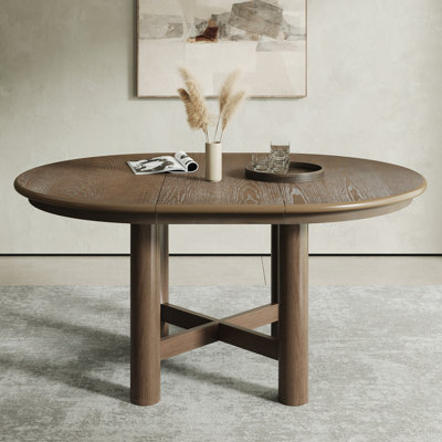 Table de salle à manger ovale en bois extensible de 47 à 63 po avec rallonge amovible de 16 po, pieds en bois massif pouvant accueillir 4 à 6 personnes pour la salle à manger et la cuisine