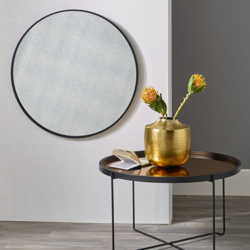 Karlie Flat Mirror, Matt Black/Foxed Glass